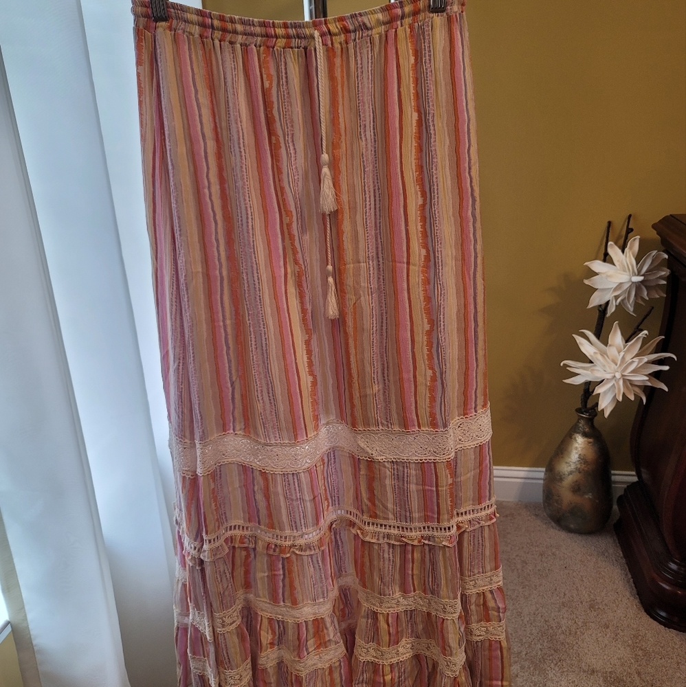 Karlie Multi Stripe Maxi Skirt Size L